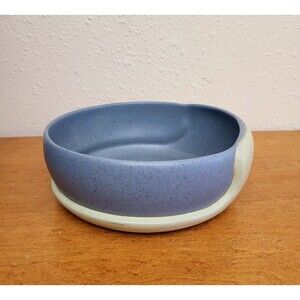 Vtg POD Studio Art Pottery Edgecomb Maine Blue Chickadee Sculpted Signed Bowl